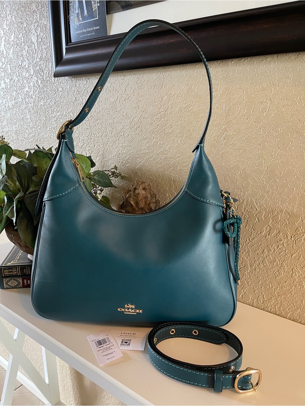 NWT COACH Ella Shoulder Bag in Teal Ink